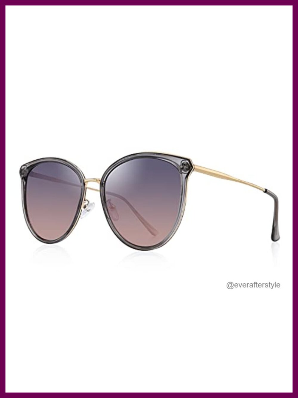 Vintage Polarized Cat Eye Sunglasses for Women Classic Oversized Cateye Metal